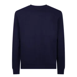 Fashion crewneck sweatshirt embroidered ROMAMOR logo, Adult, Blue Sweatshirts