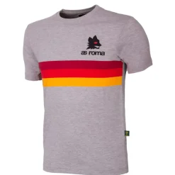 Hot retro striped T-shirt and Lupetto logo, Adult,Grey T-shirts & Polo