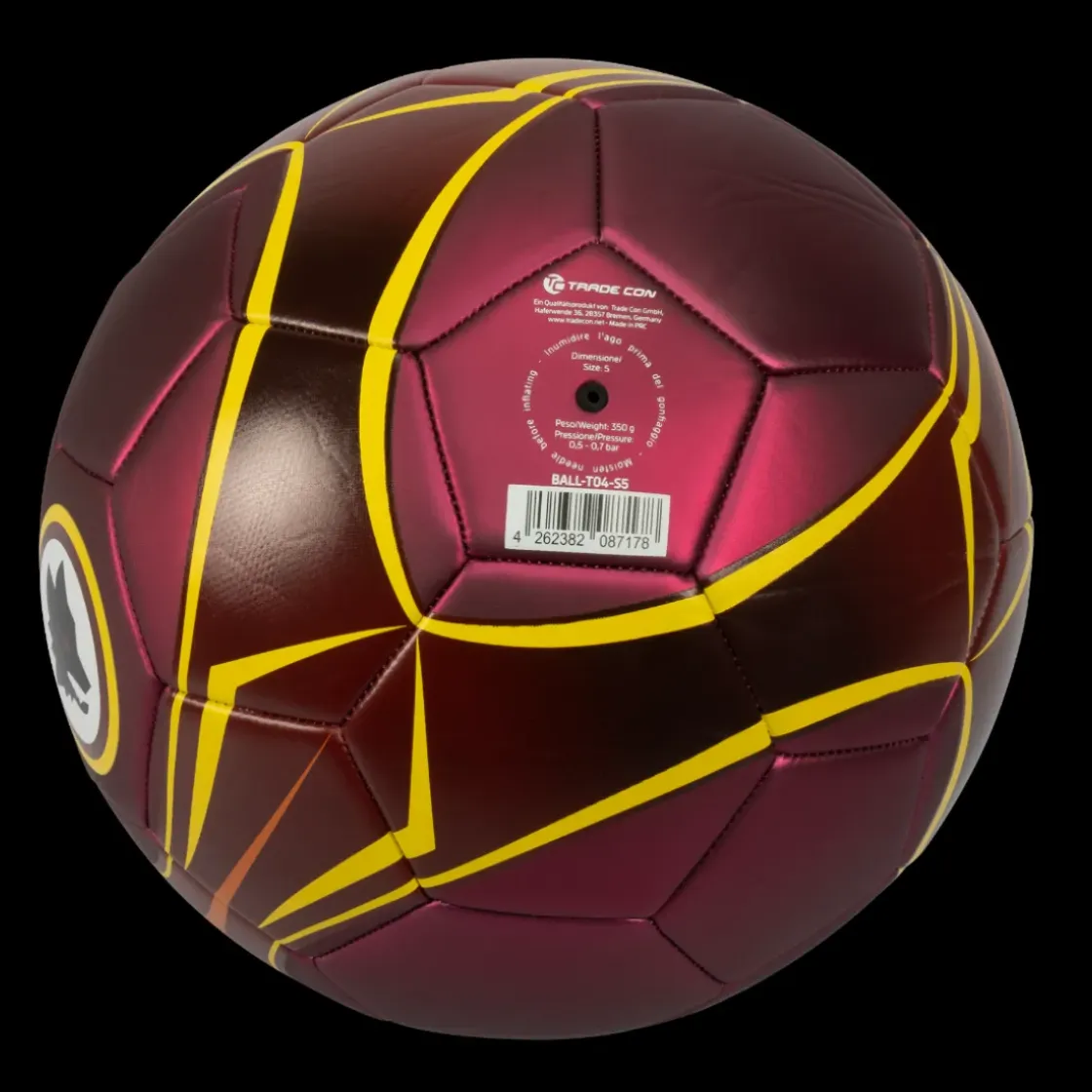 Cheap soccer ball metallic finish and Lupo Logo, Size 5 Footballs