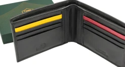 Fashion ASR classic genuine leather wallet, Men, Black Wallets