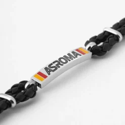Sale Bracelet with central plaque in hypoallergenic steel and adjustable black fabric cord Jewellery