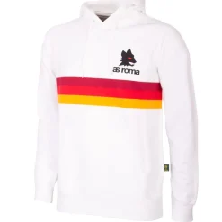Cheap Retro striped hoodie with logo Lupetto, Adult, White Sweatshirts