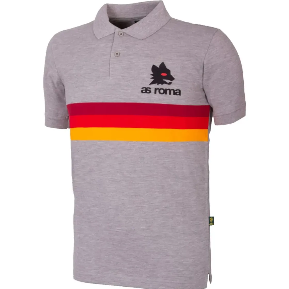 Shop Retro striped polo shirt with logo Lupetto, Adult, Grey T-shirts & Polo