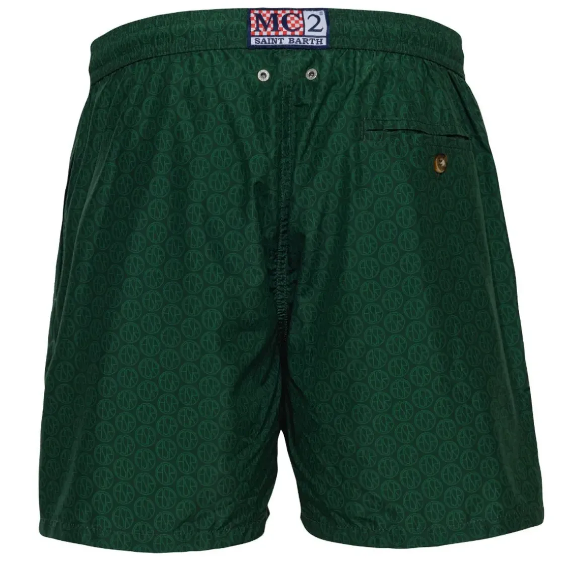 Outlet Saint Barth Logo ASR Micro Fantasy Swimsuit, Man, Green Beachwear|Beach & Pool