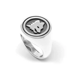 New Signet Ring X Nove25 Round Lupa Seal, Unisex, Sterling Silver Jewellery